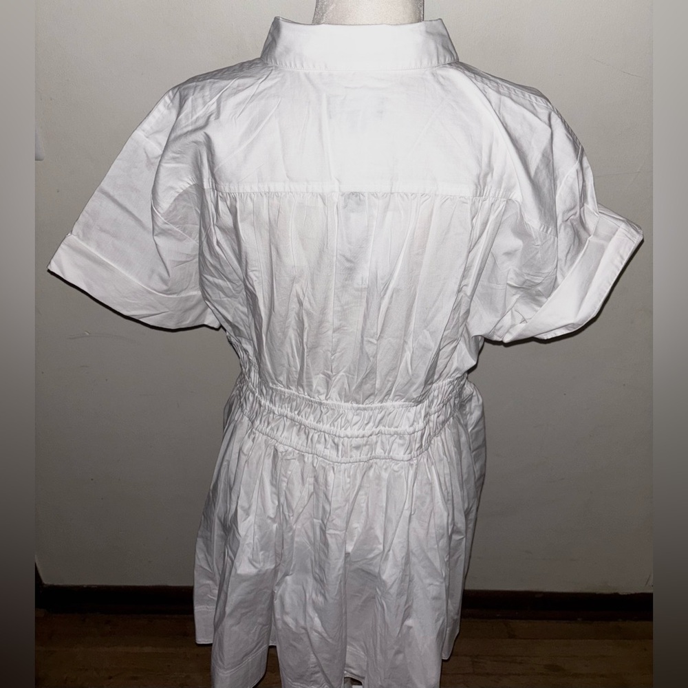 NWT J.Crew Elena mini shirtdress cotton poplin 14 White Smocked Preppy Casual - Picture 10 of 15